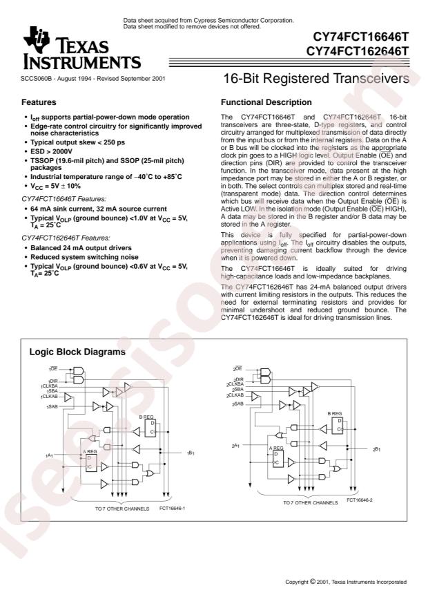 CY74FCT16646ATPVCT