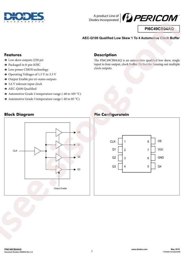 DIODES PI6C49CB04AQ2WEX