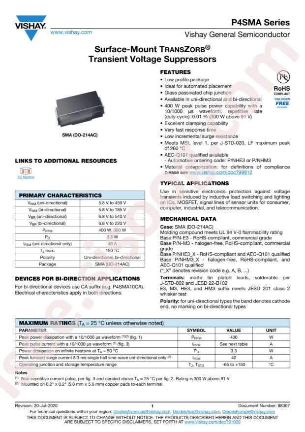 P4SMA16A-M3/61