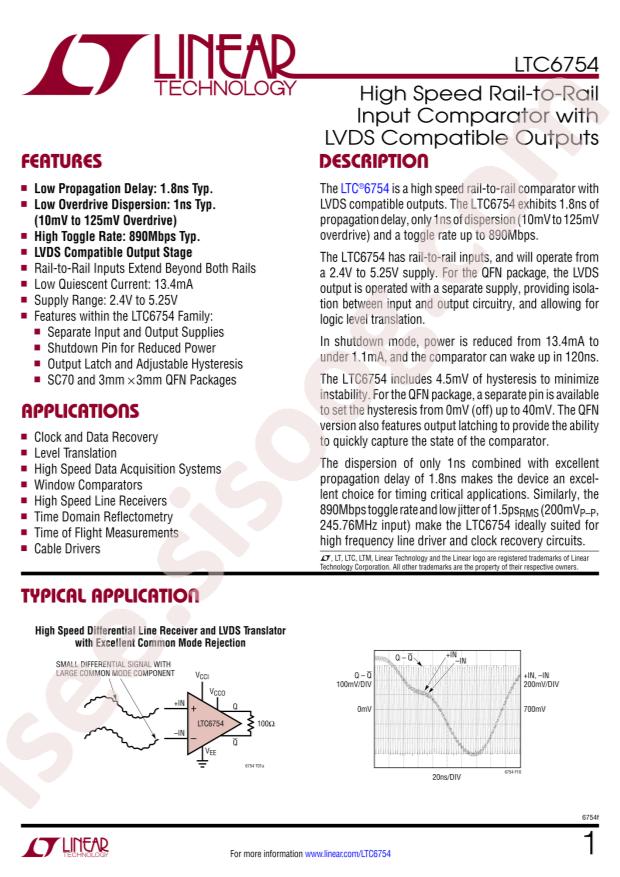 LTC6754ISC6#TRMPBF