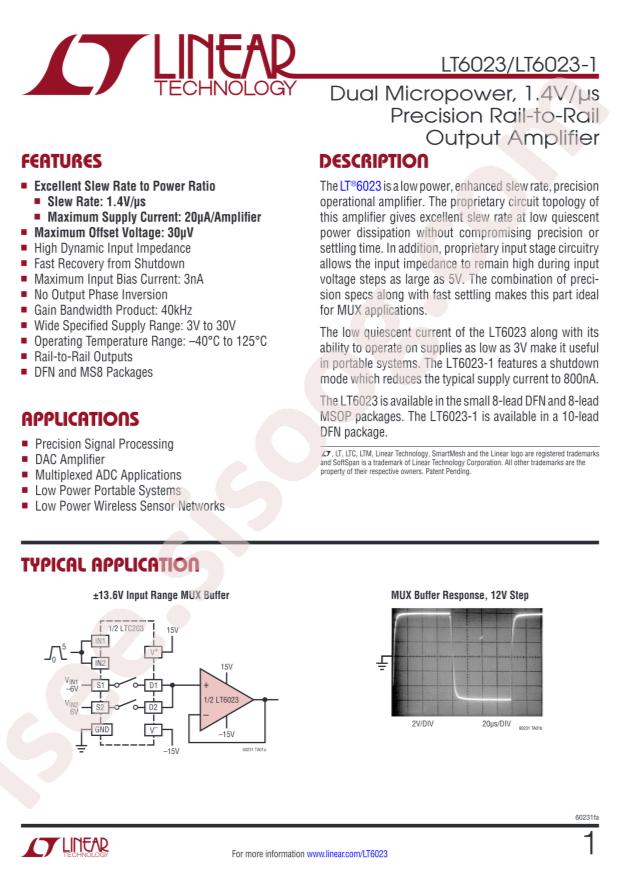 LT6023IDD#PBF