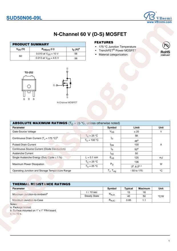 SUD50N06-09L-VB