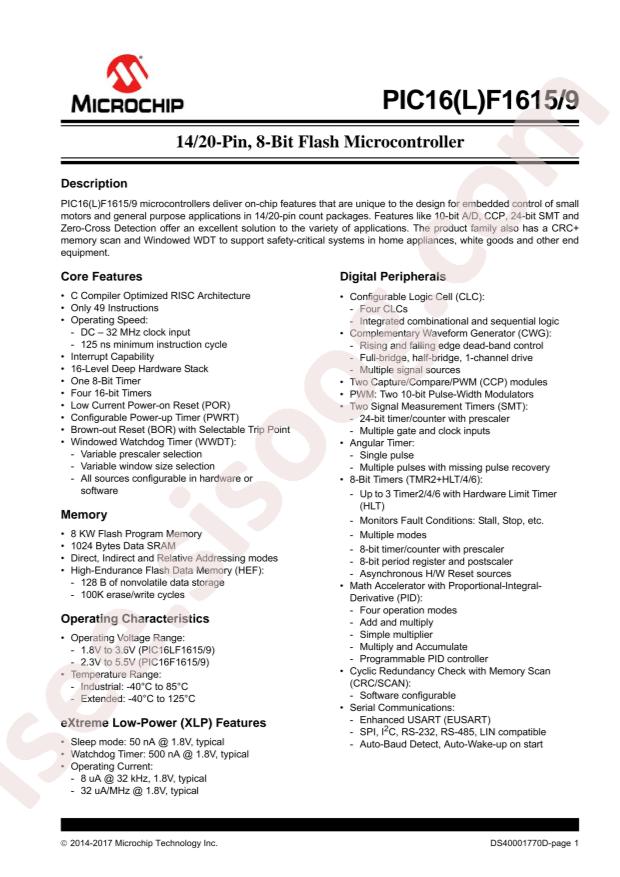 PIC16F1619-E/P