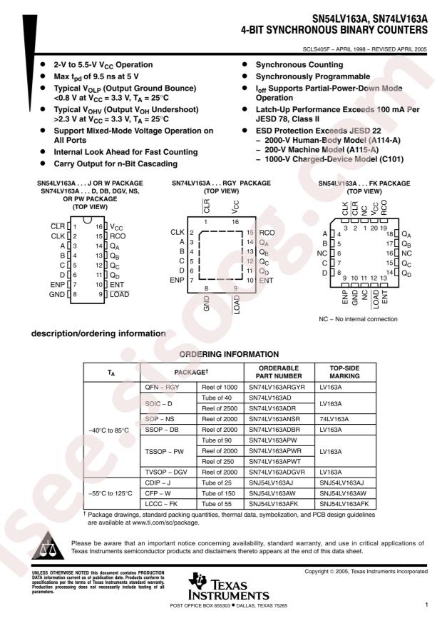SN74LV163APWR