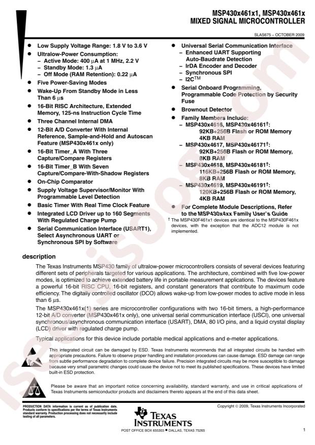 MSP430F46181IPZR