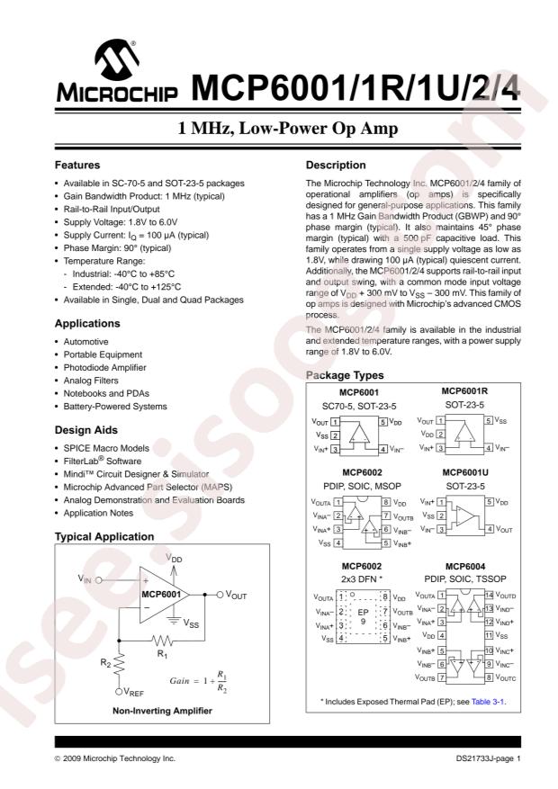 MCP6001T-I/OT