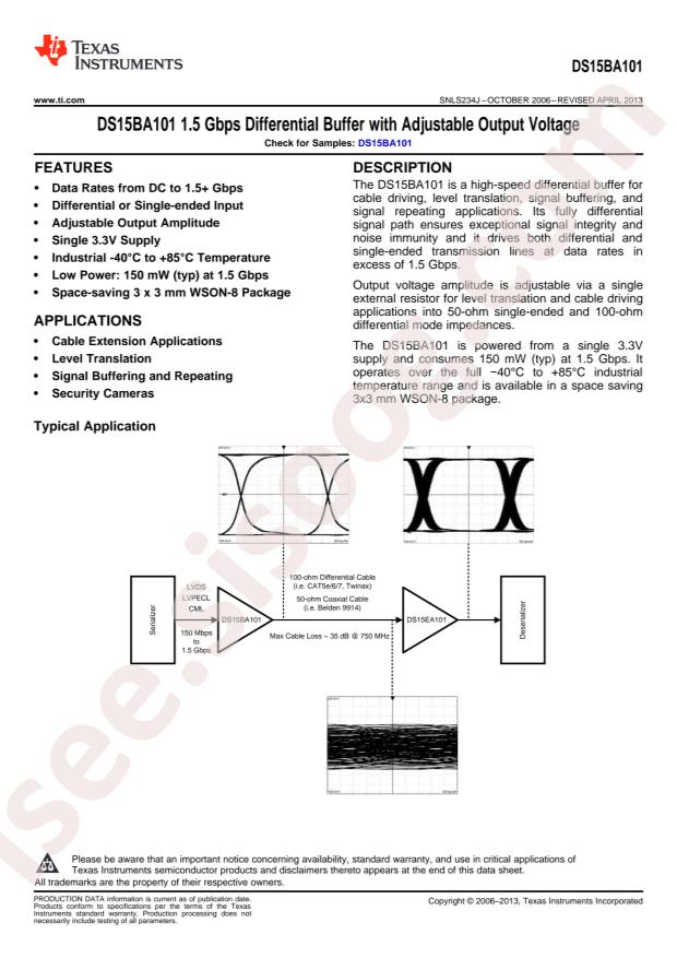 DS15BA101SDE/NOPB