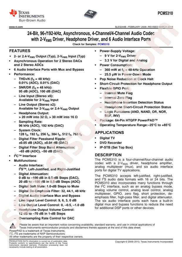 PCM5310PAPR