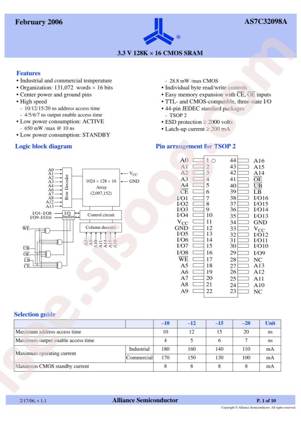 AS7C32098A-20TCNTR