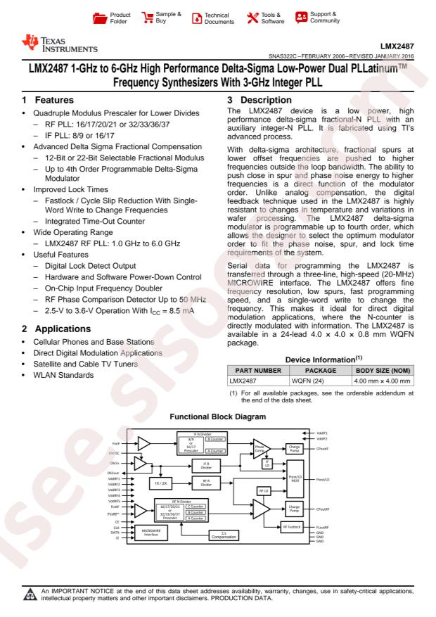 LMX2487SQ/NOPB