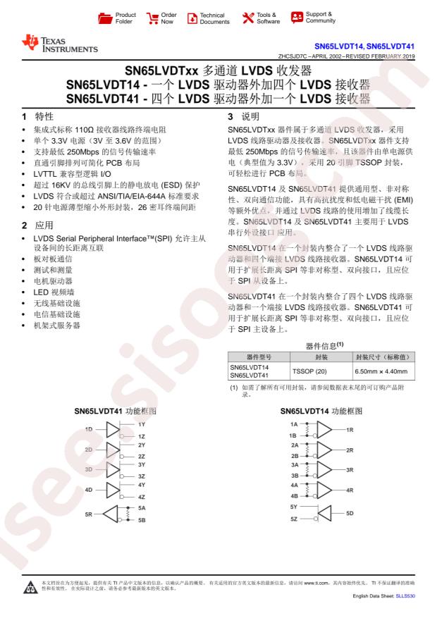 SN65LVDT41PW
