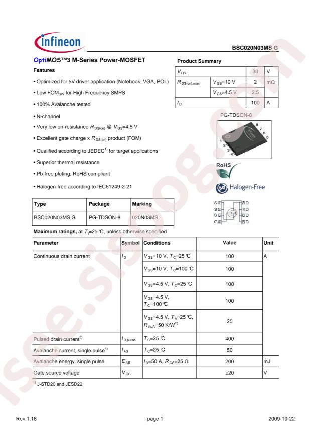BSC020N03MS G