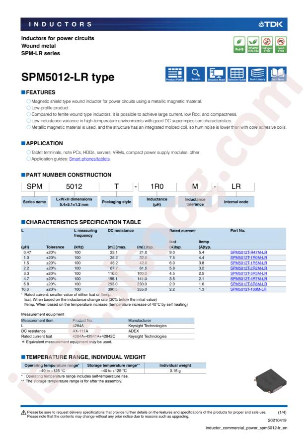 SPM5012T-1R5M-LR