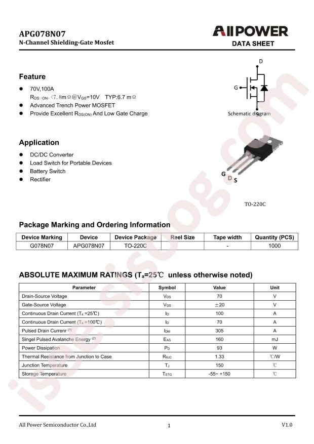 ALLPOWER APG078N07