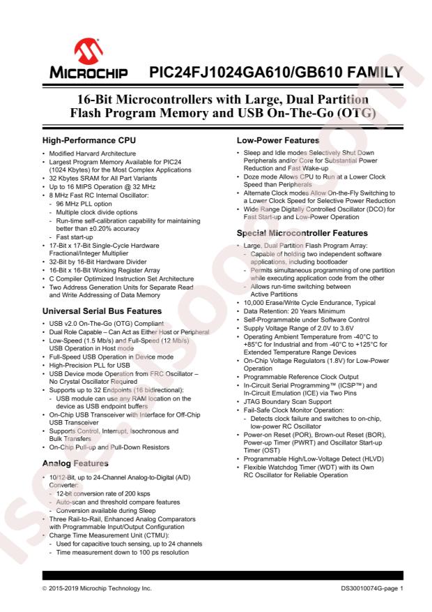 PIC24FJ128GA606T-I/PT