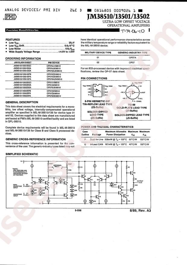 JM38510/13501BGA