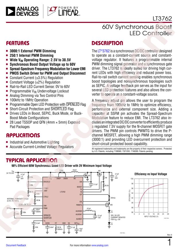 LT3762EUFD#PBF