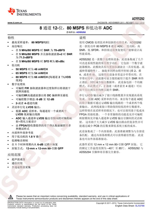 ADS5292IPFPR