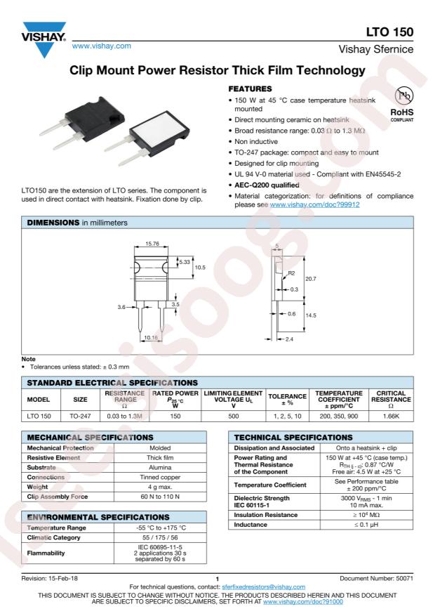 VISHAY LTO150F560R0JTE3