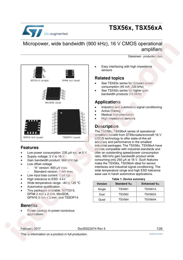 ST TSX564IYPT