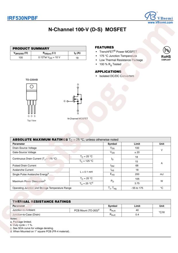 IRF530NPBF-VB