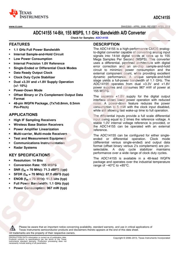 ADC14155CISQ/NOPB