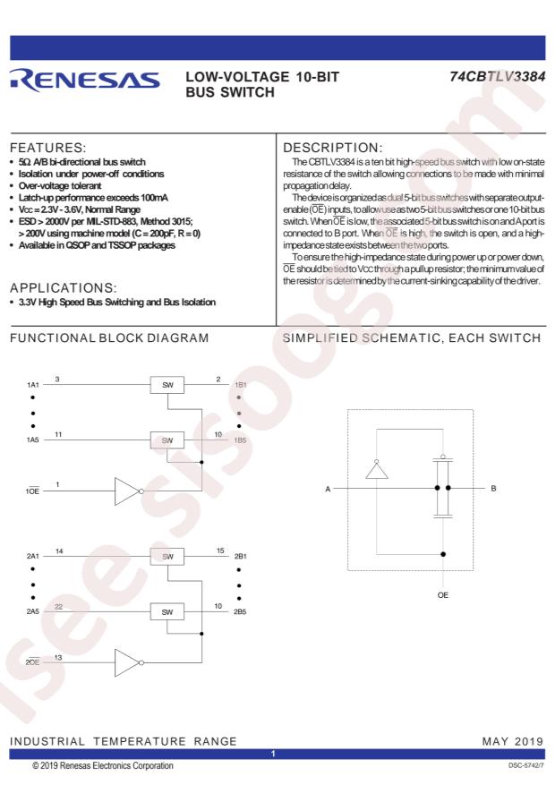 74CBTLV3384QG