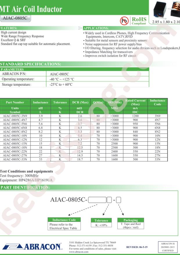 AIAC-0805C-10NK-T