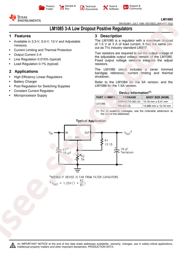 LM1085IS-ADJ/NOPB