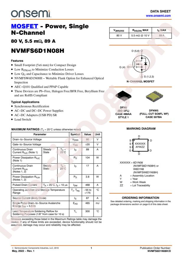 NVMFS6D1N08HT1G