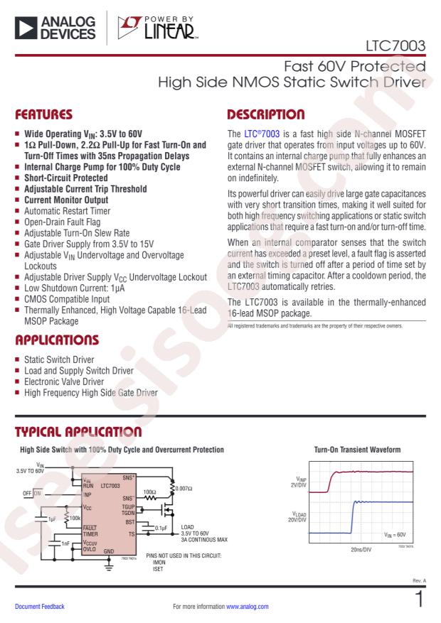 LTC7003HMSE#PBF