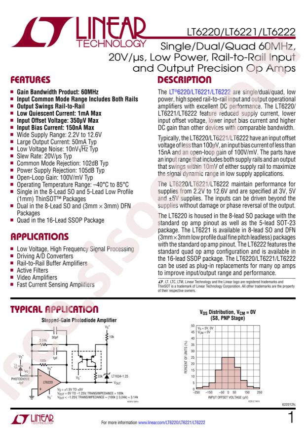 LT6221CS8#PBF