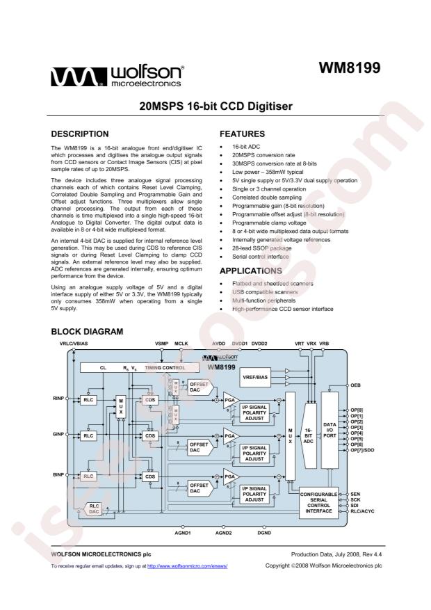 WM8199SCDS/RV