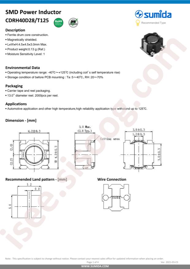 CDRH40D28T125NP-220NC