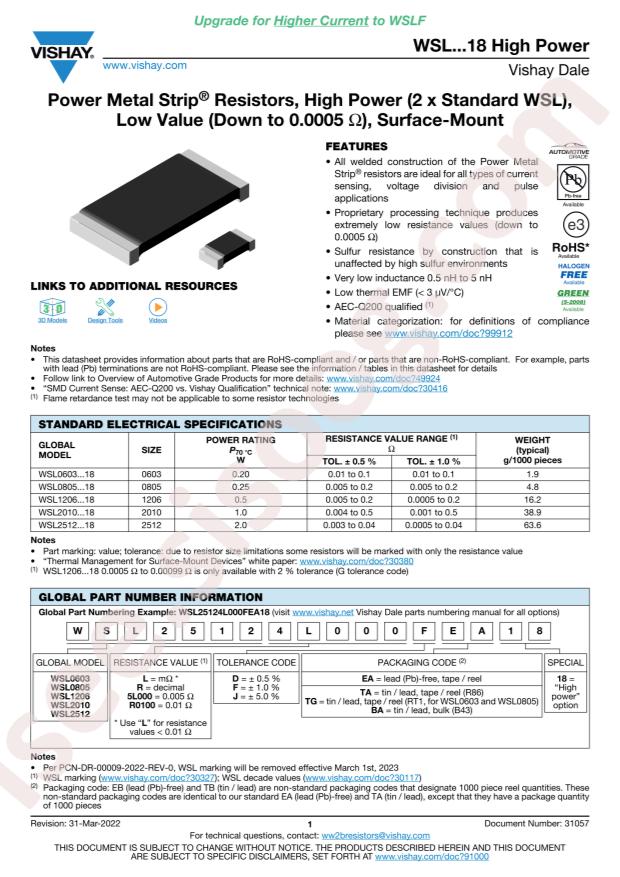 WSL1206R1000FEA18