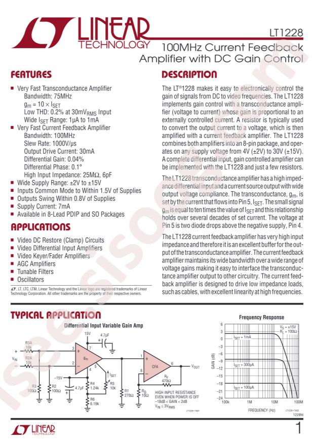 LT1228CS8#PBF