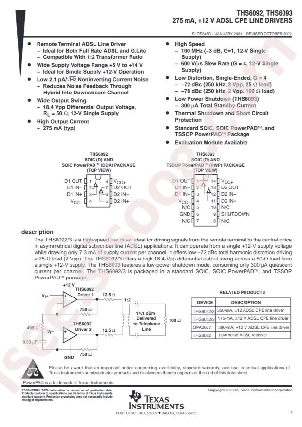 THS6092IDDAR