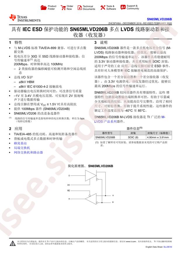 SN65MLVD206BDR