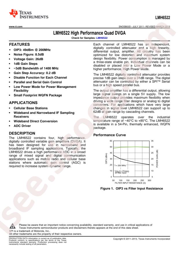 LMH6522SQE/NOPB