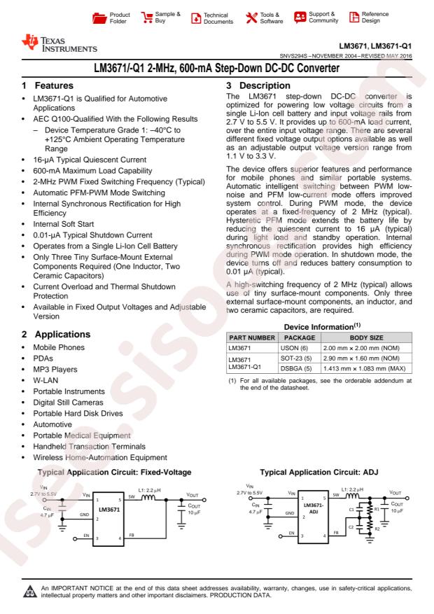 LM3671MFX-3.3/NOPB