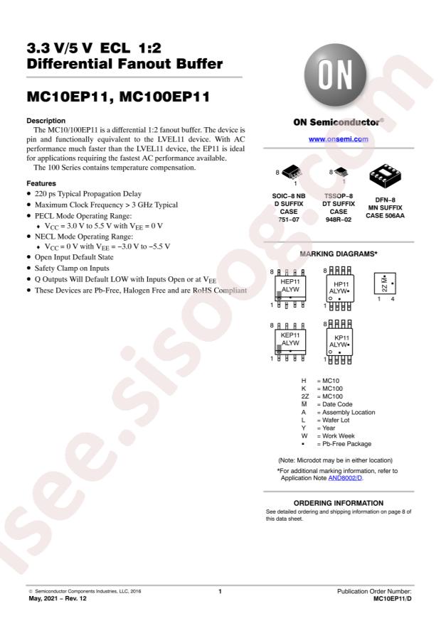MC100EP11MNR4G