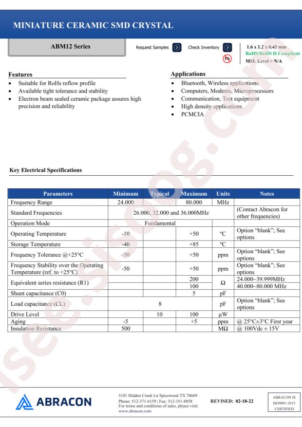 ABM12-26.000MHZ-B2X-T3