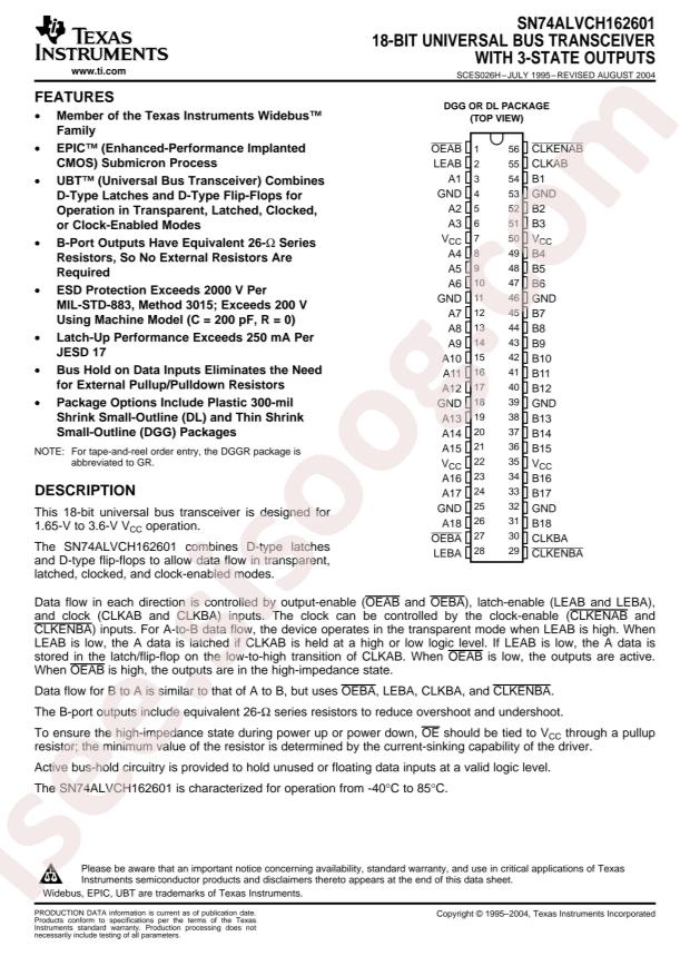 SN74ALVCH162601GR