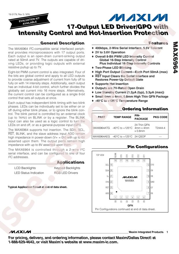 MAX6964ATG+T