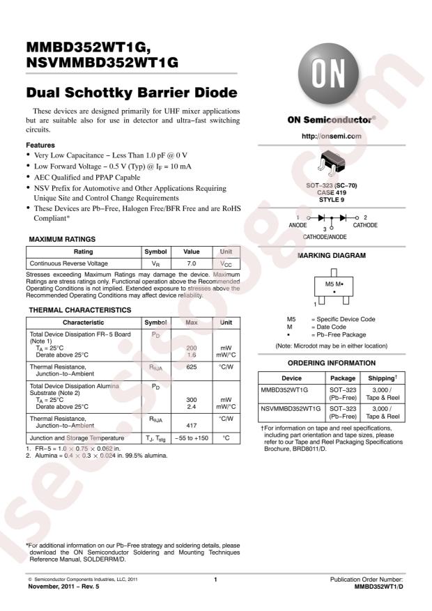 onsemi MMBD352WT1G