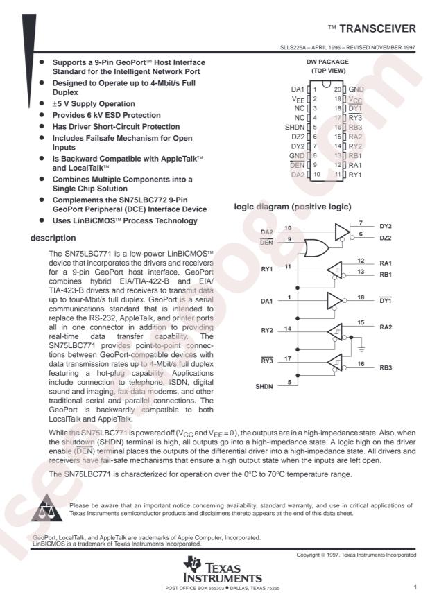 SN75LBC771DWG4
