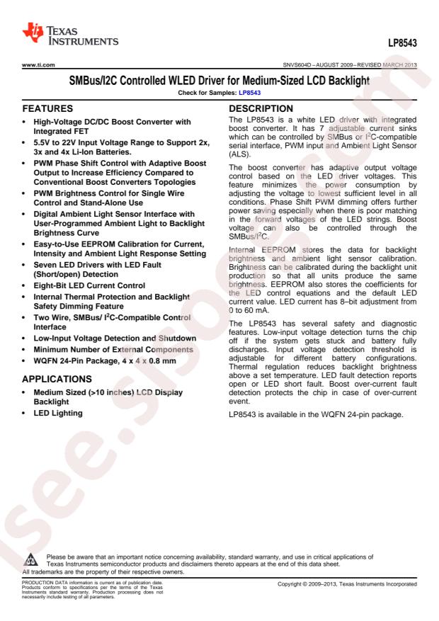 LP8543SQE/NOPB
