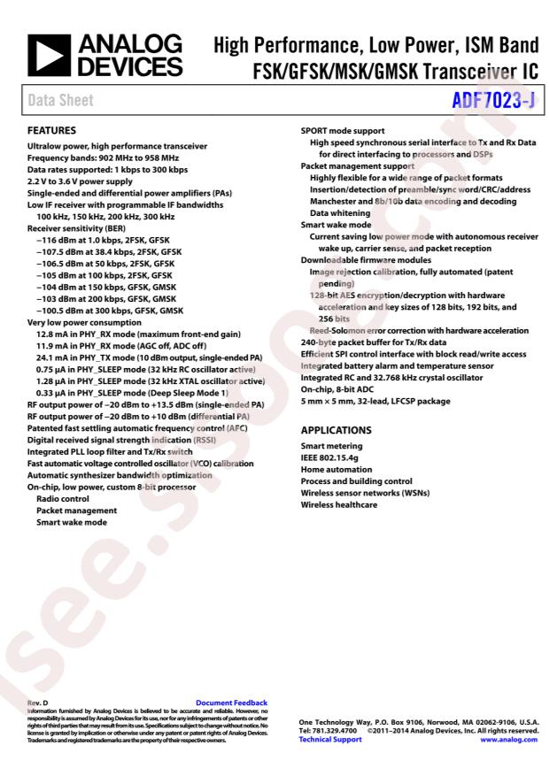ADF7023-JBCPZ-RL