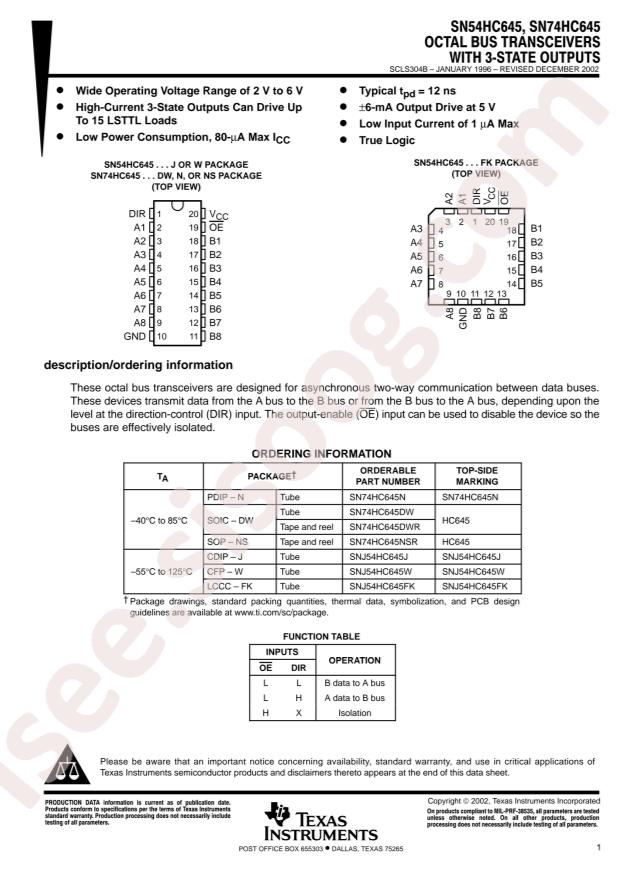 SN74HC645DWR