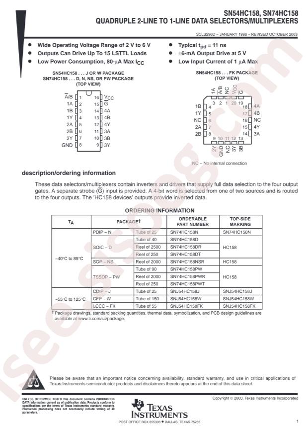 SN74HC158DR